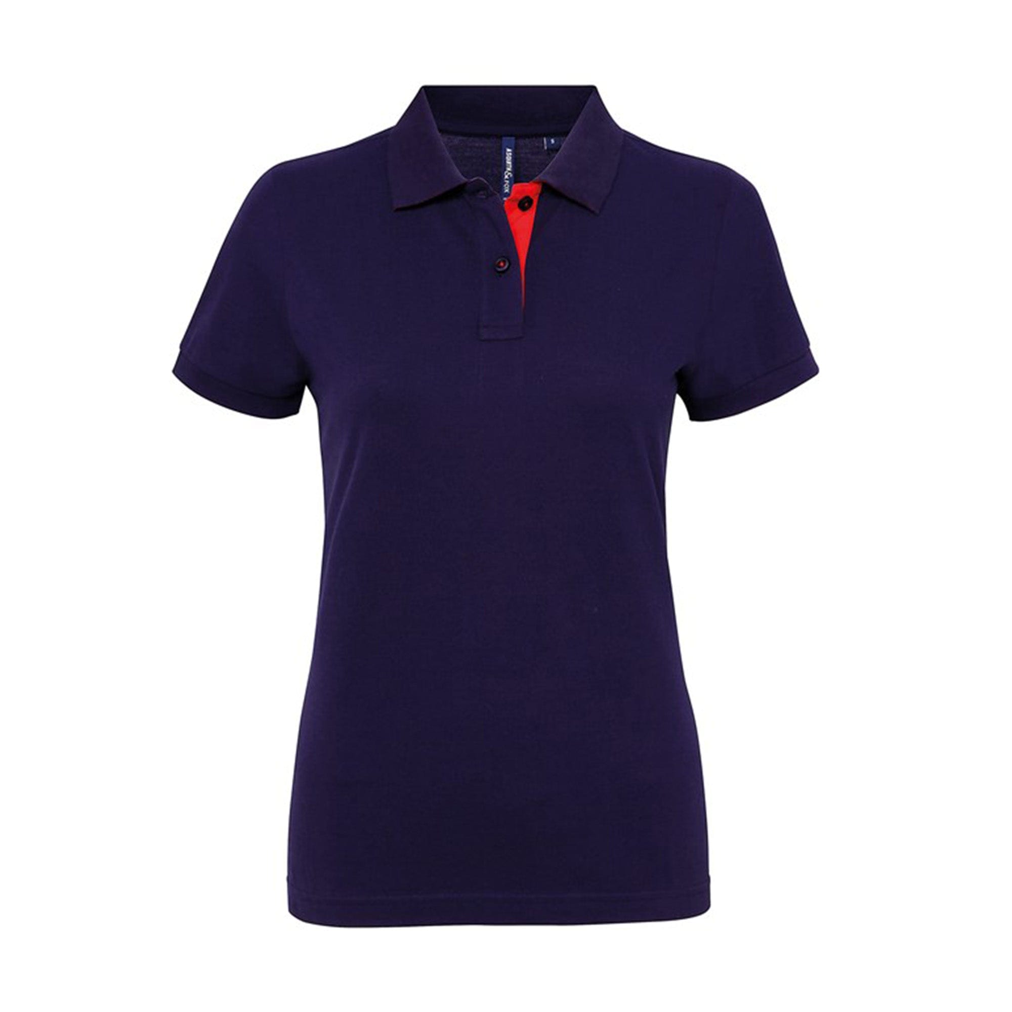 asquith fox womens contrast polo aq022 navy red