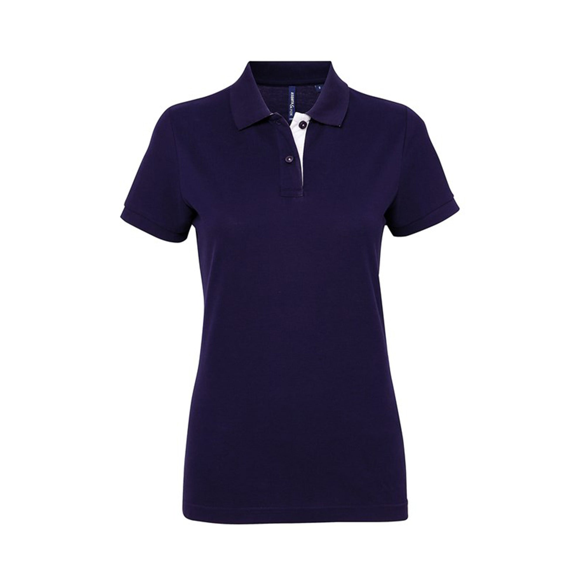 asquith fox womens contrast polo aq022 navy white
