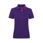 asquith fox womens contrast polo aq022 purple pink