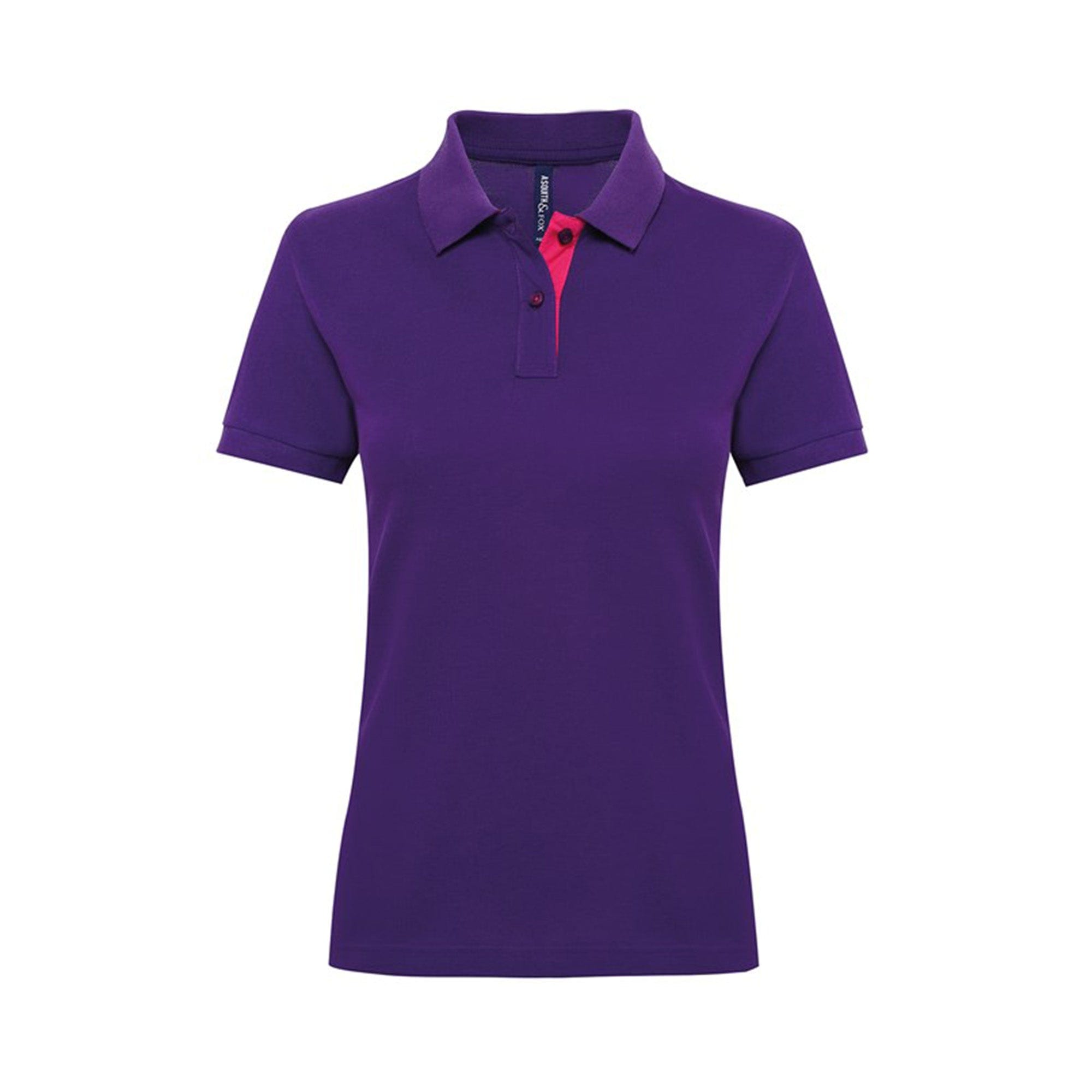 asquith fox womens contrast polo aq022 purple pink