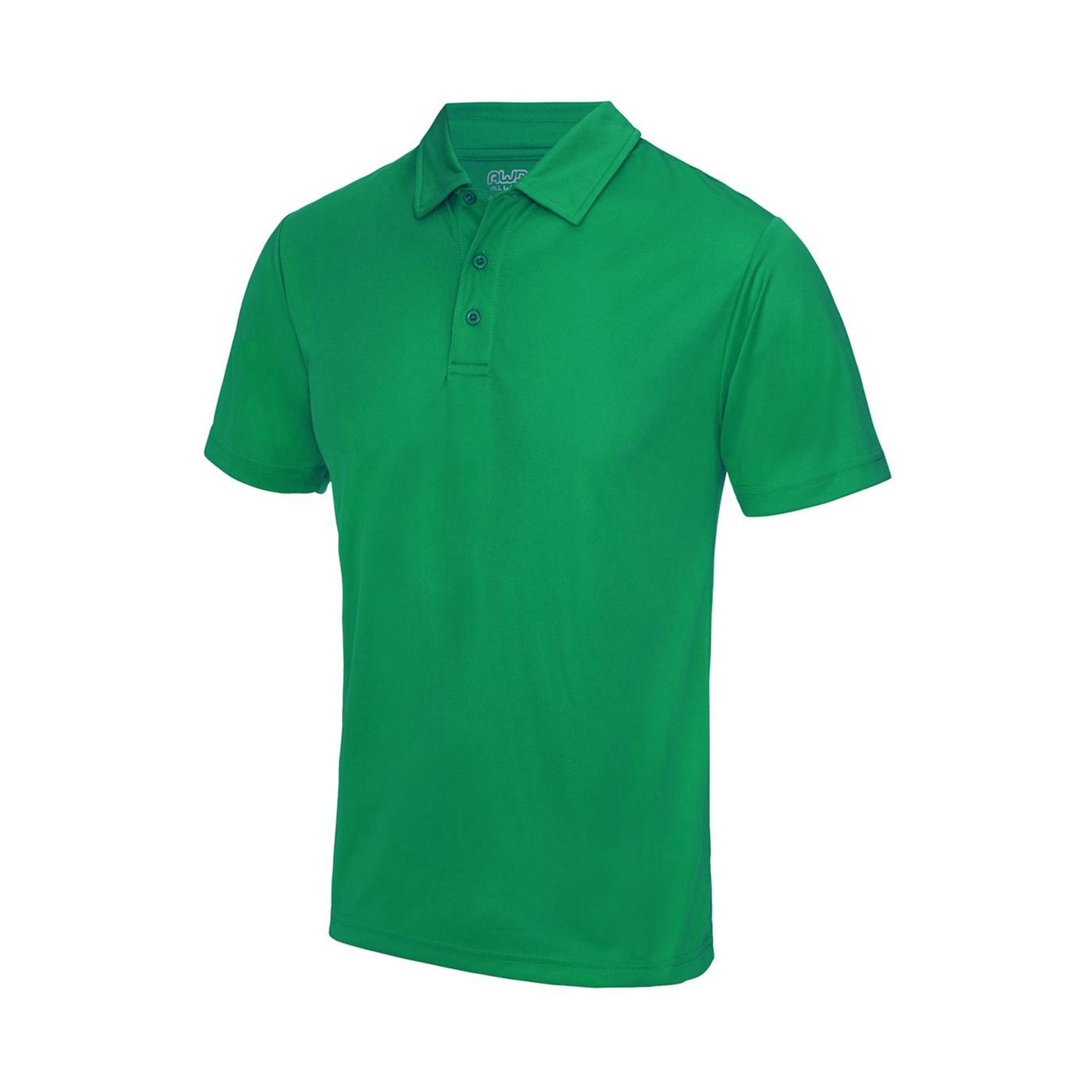 awdis mens cool breathable polo shirt jc040 kelly green