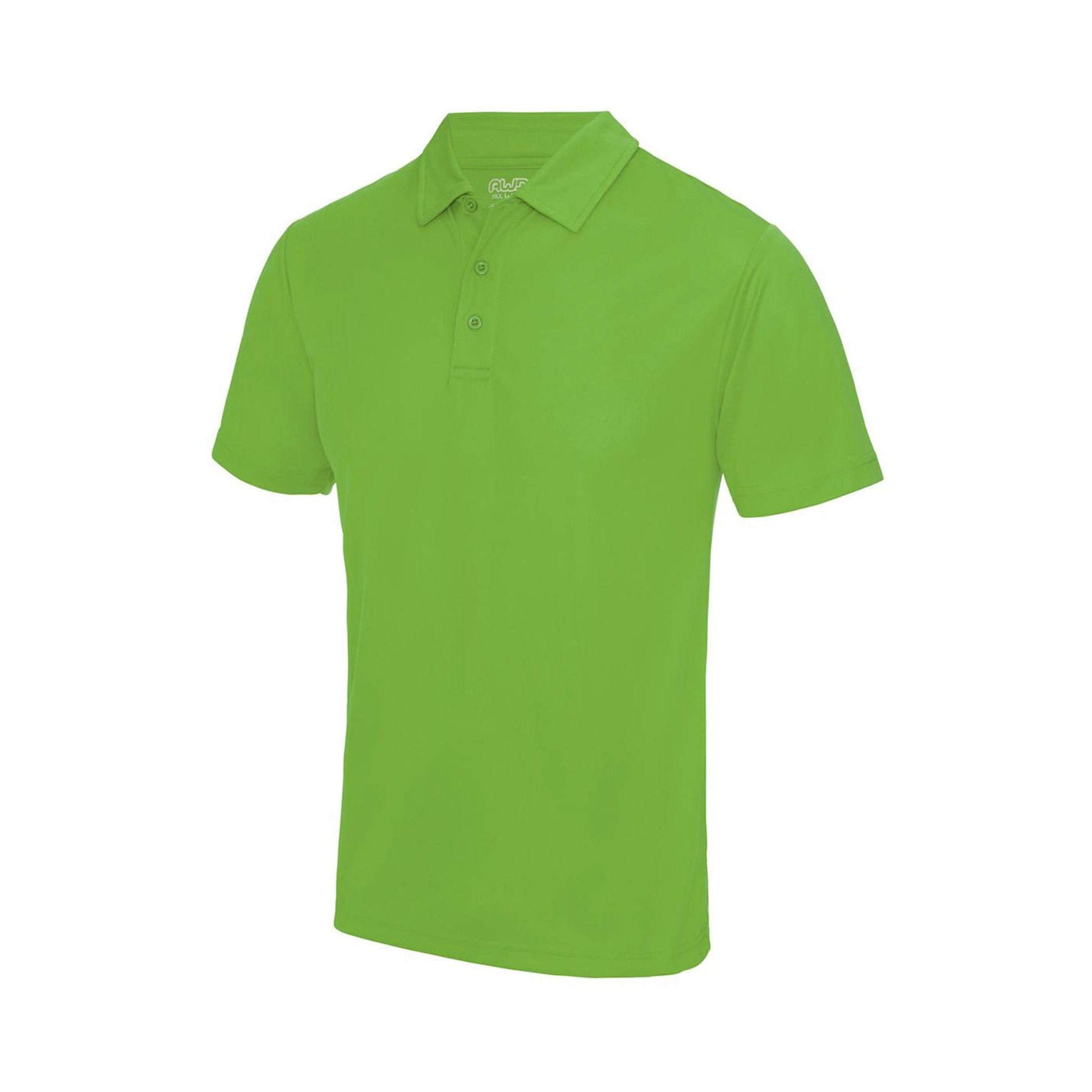 awdis mens cool breathable polo shirt jc040 lime green