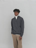 awdis unisex quarter zip sweatshirt ea061 portrait charcoal model