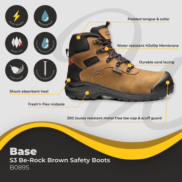 Base Be-Rock Brown S3 Safety Boots B0895