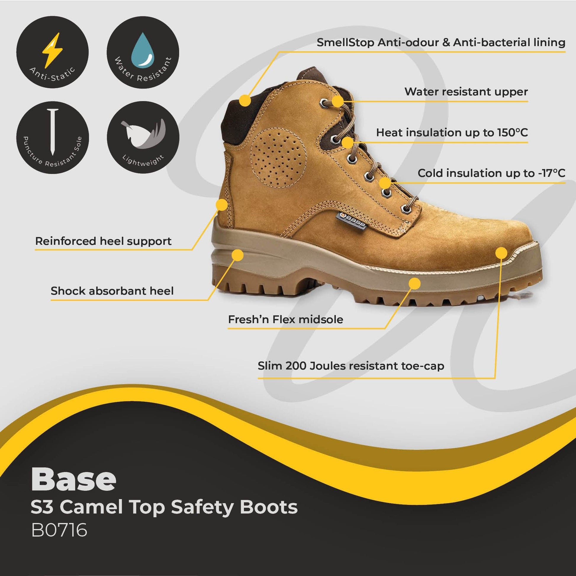 base camel top s3 safety boots b0716 di0716 06
