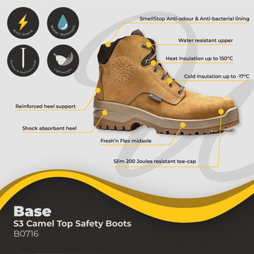 Base Camel Top S3 Safety Boots B0716
