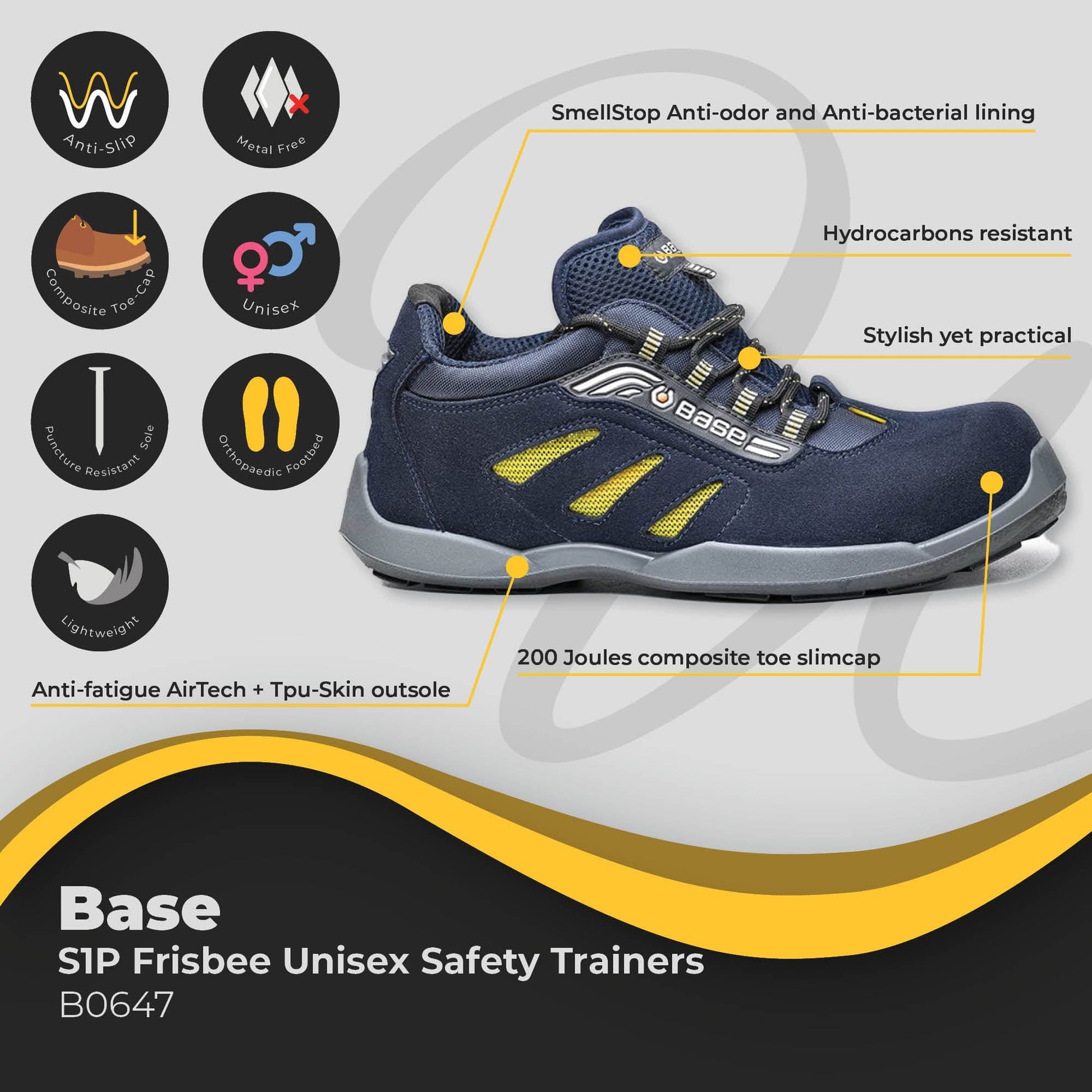 base frisbee s1p unisex safety trainer b0647