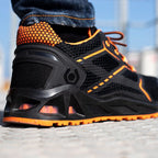 base k step kaptiv s1p safety trainers b1004 orange on foot
