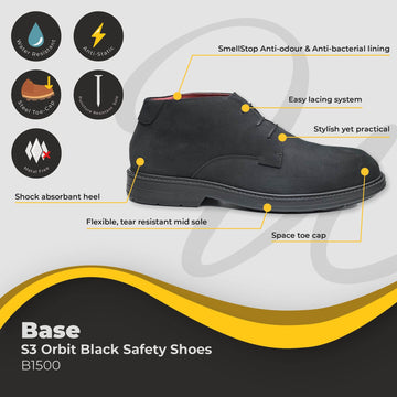 Base Orbit Black Safety Shoe S3 B1500