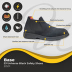 base universe s3 black safety shoe b1501
