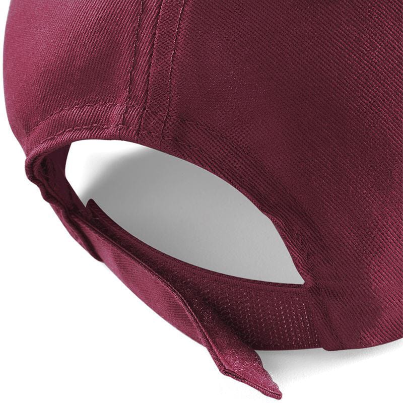 beechfield ultimate 5 panel baseball cap bc015 burgandy detail