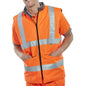 beeswift reversible hi vis interactive bodywarmer orange db927 close up