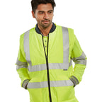 beeswift reversible hi vis interactive bodywarmer yellow db927 high visability