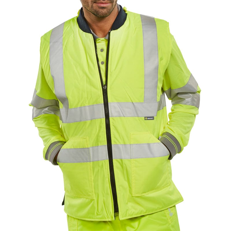beeswift reversible hi vis interactive bodywarmer yellow db927