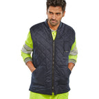 beeswift reversible hi vis interactive bodywarmer yellow reverse side db927