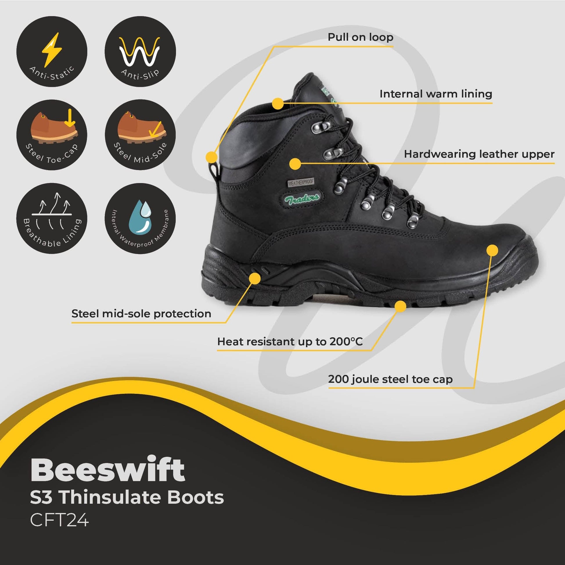 beeswift thinsulate boot s3 ctf 24