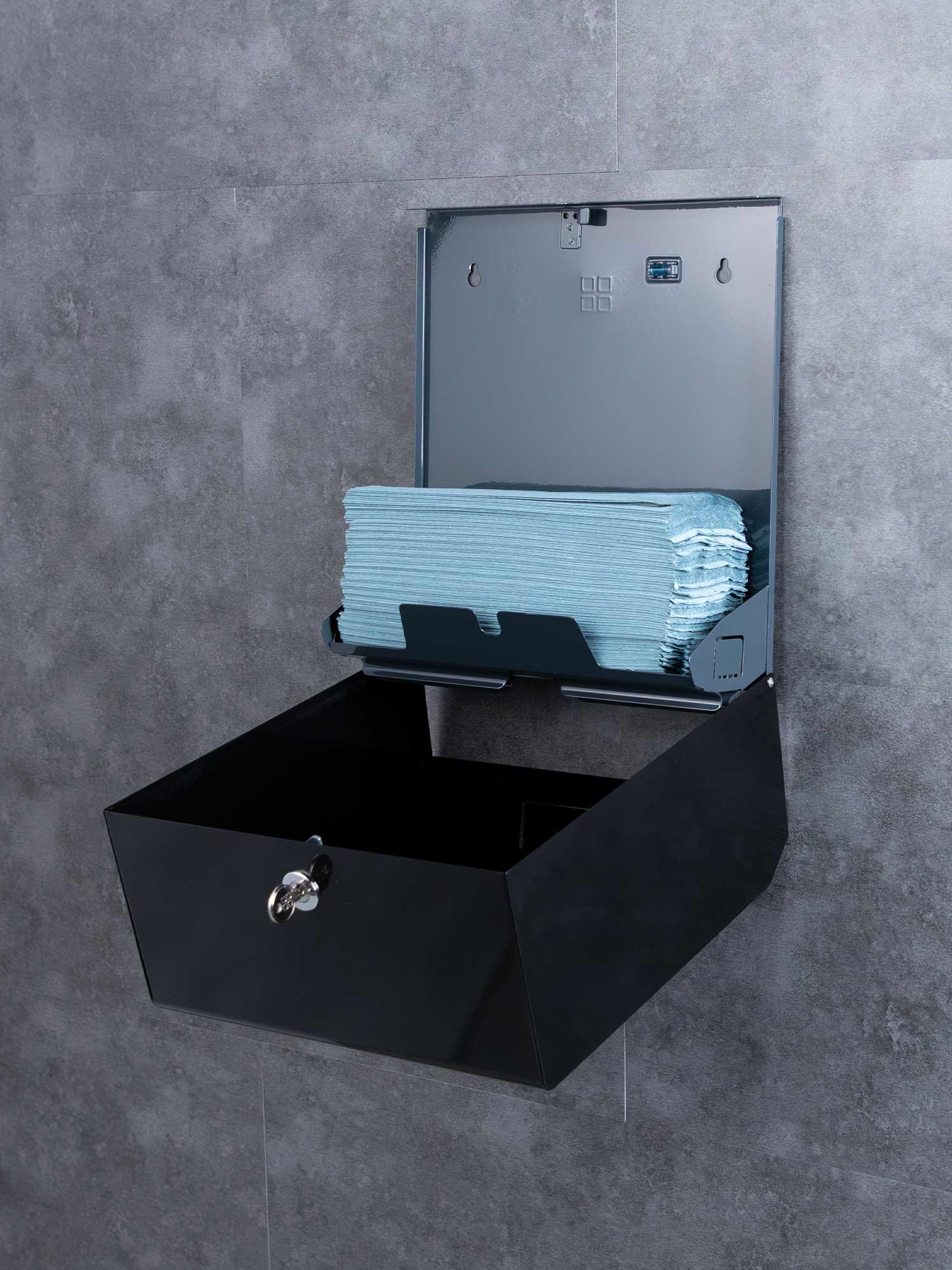 black metal paper hand towel dispenser