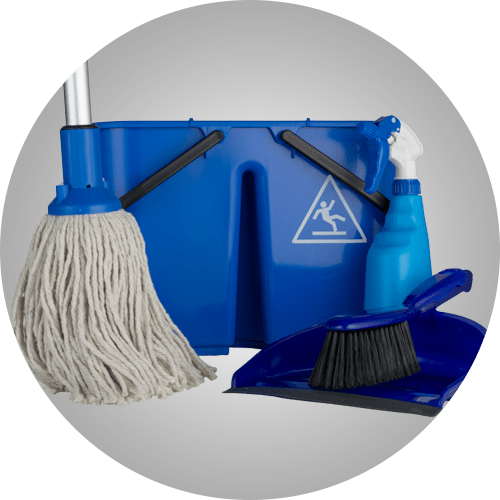 blue colour coded cleaning