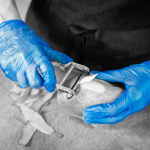 blue vinyl disposable gloves x 100
