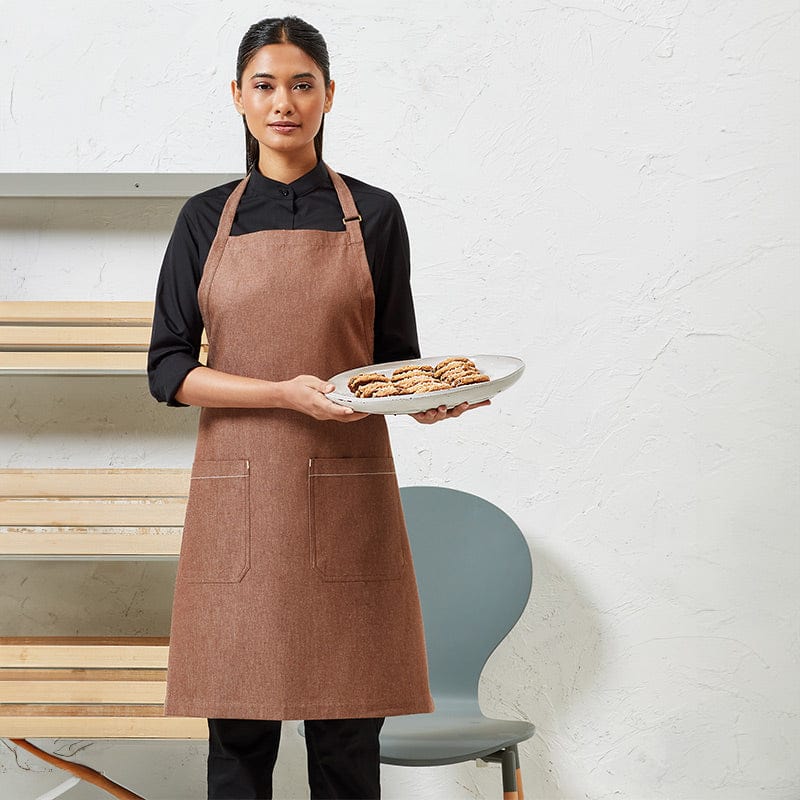 brown sustainable organic bib apron pr113 model