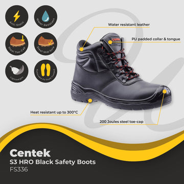 Centek Black S3 HRO Safety Boot FS336