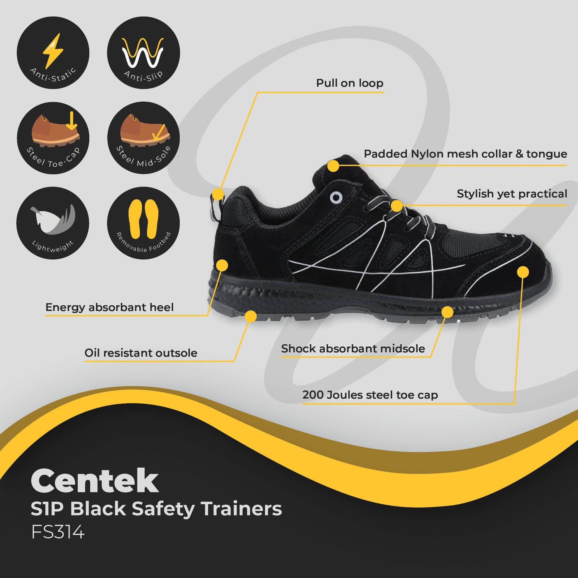centek s1p black safety trainers fs314