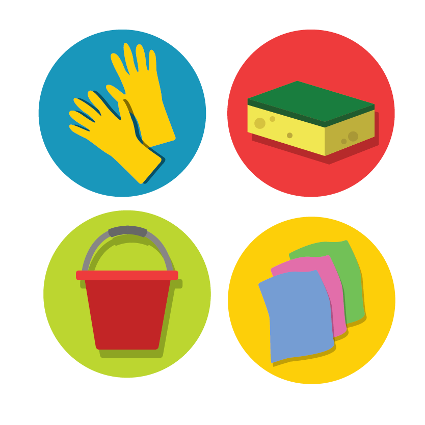 colour coded cleaning icons