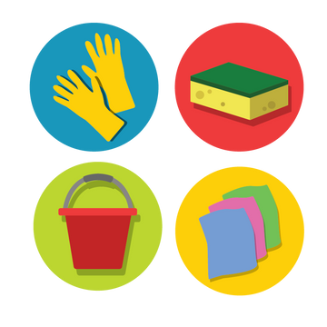 colour coded cleaning icons