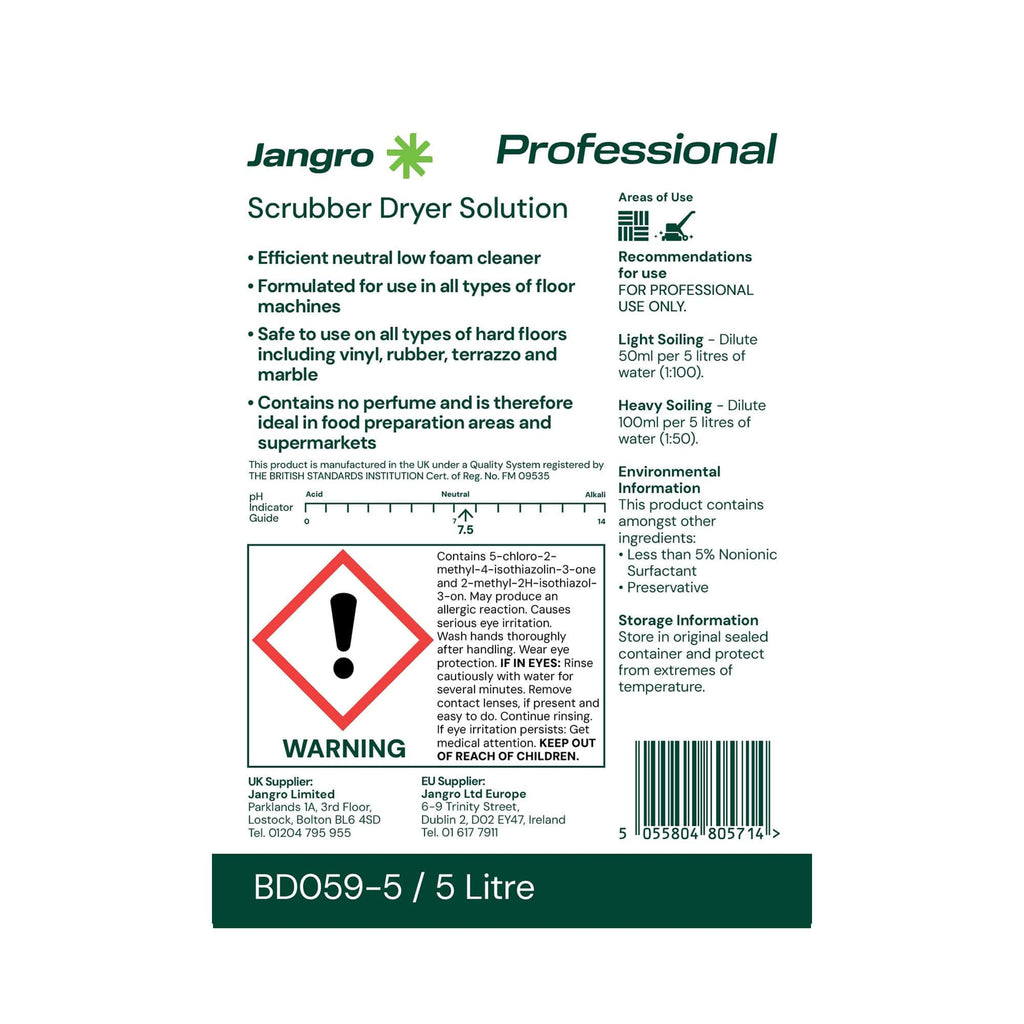 Jangro Scrubber Dryer Solution 5L