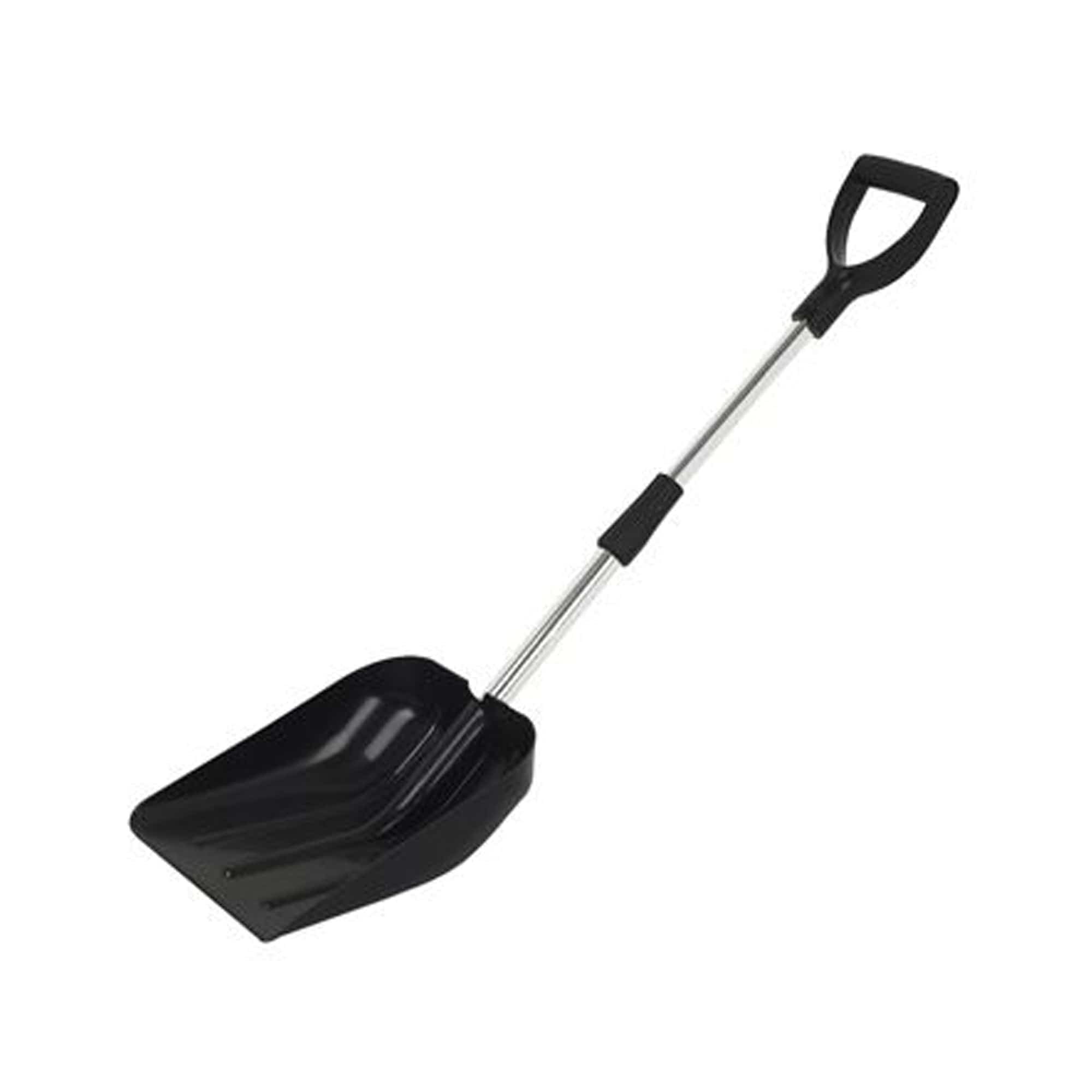 compact plastic snow shovel with d grip handle