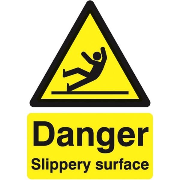 danger slippery surface sign