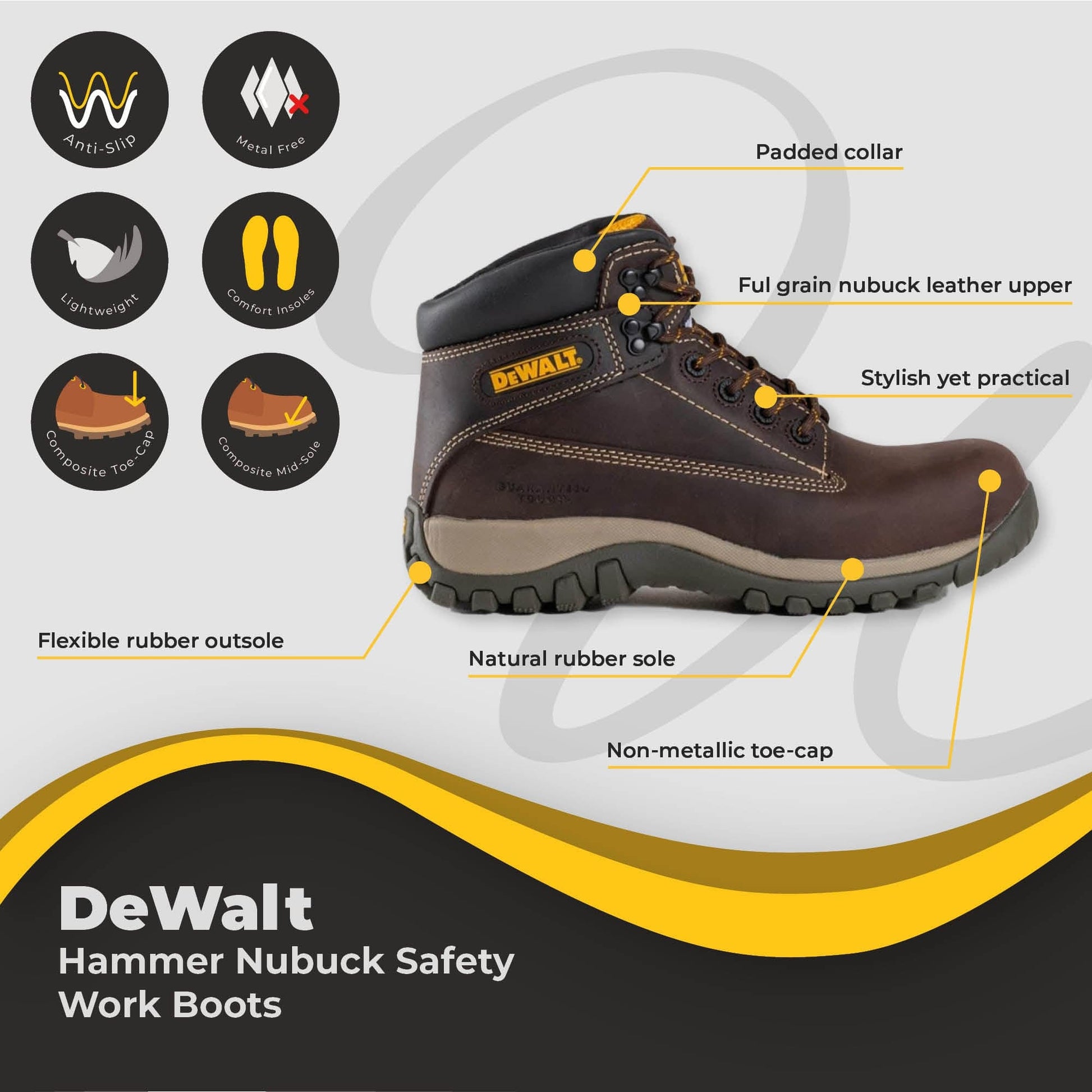 dewalt hammer nubuck safety work boot dd256 br 06