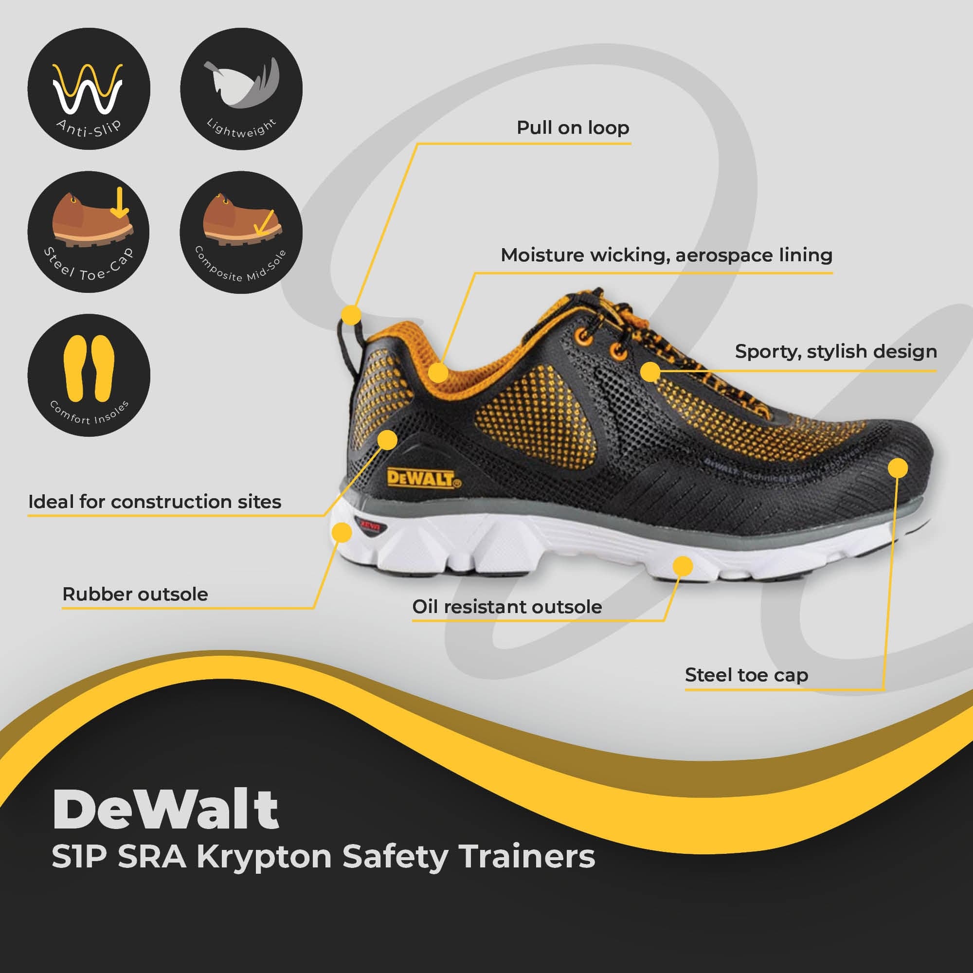 dewalt krypton safety trainer s1p sra