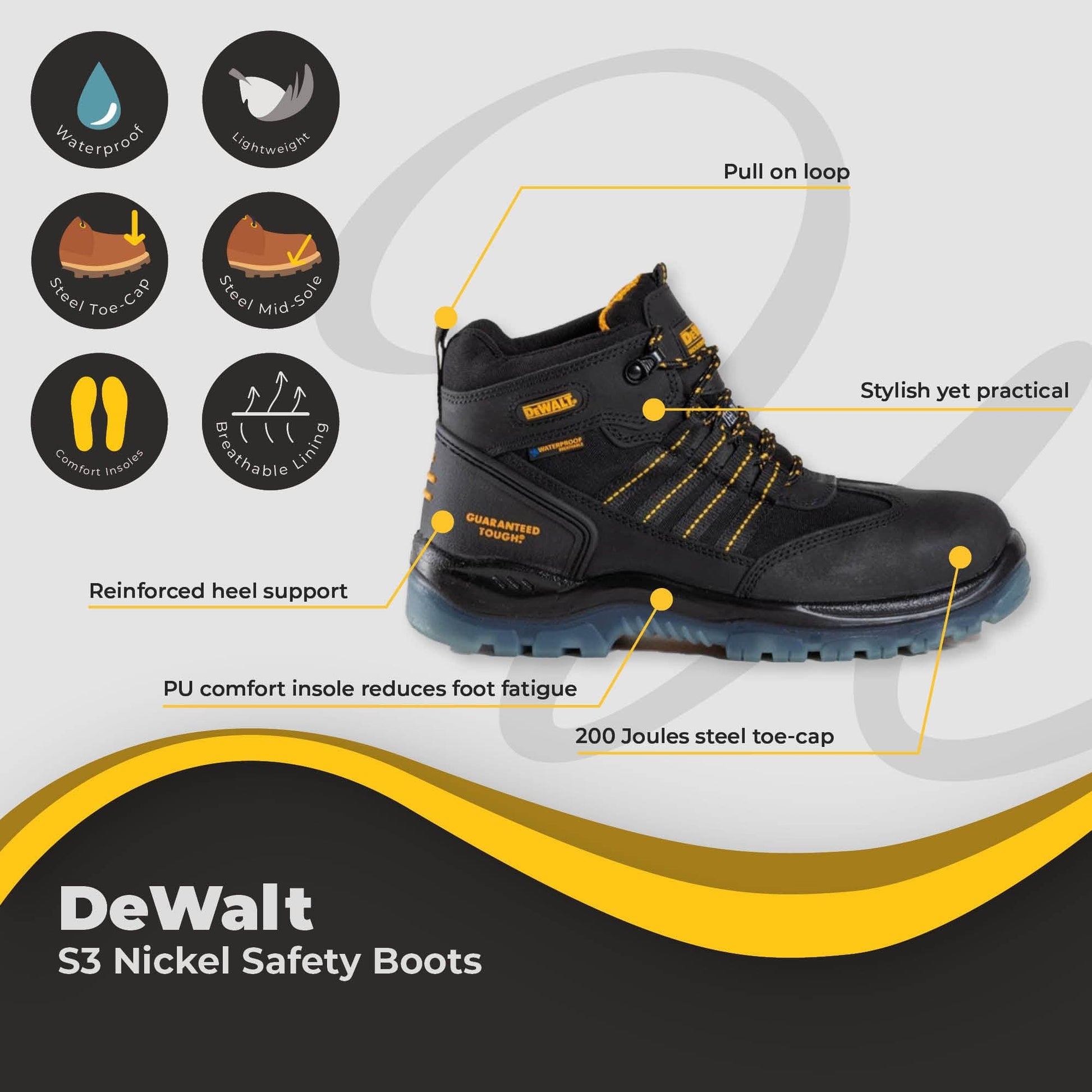 dewalt nickel s3 safety boots dd264 bk 06