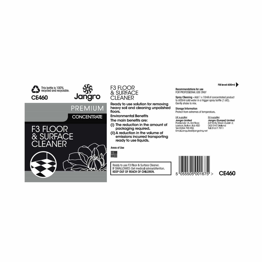 dosing instructions for f3 floor cleaner