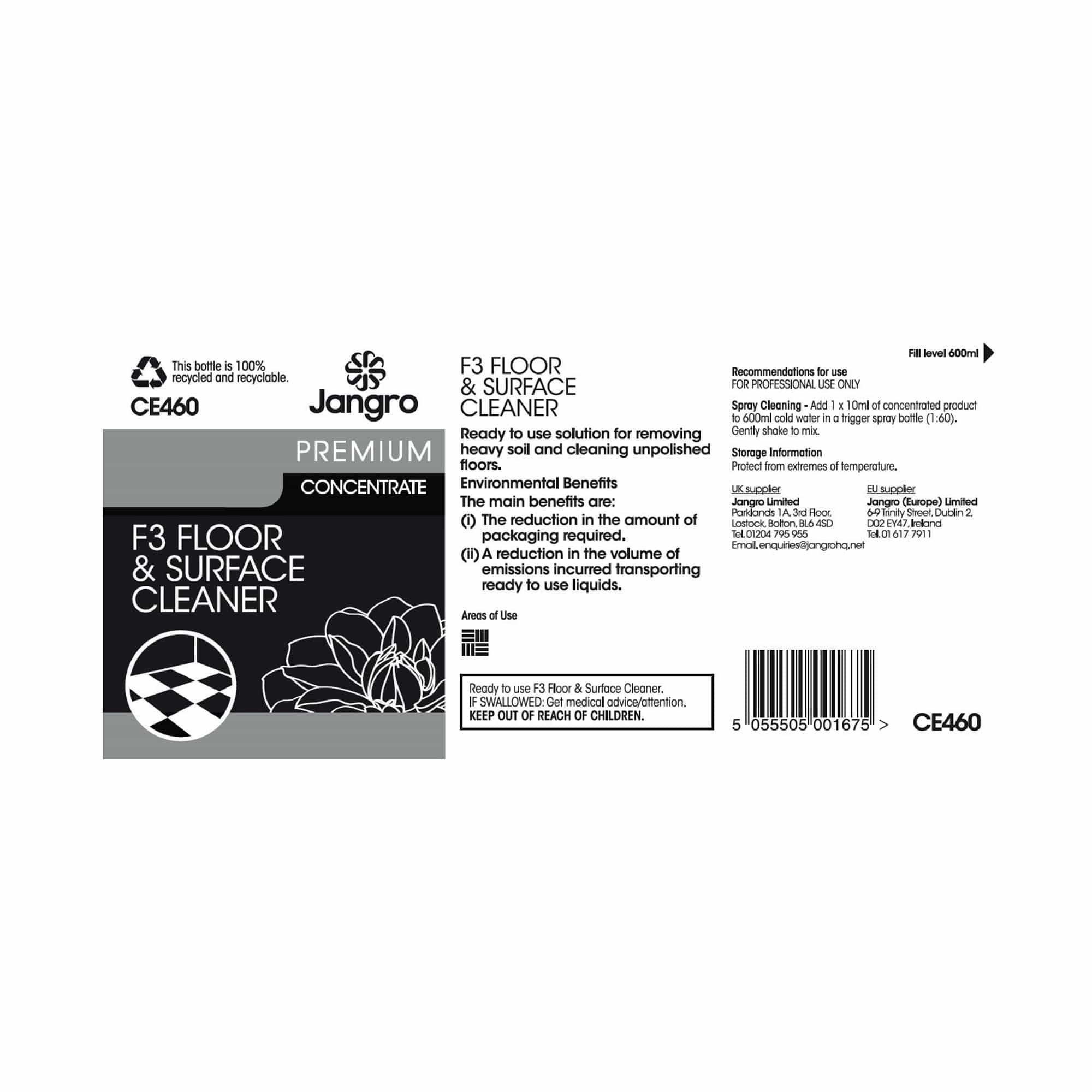 dosing instructions for f3 floor cleaner