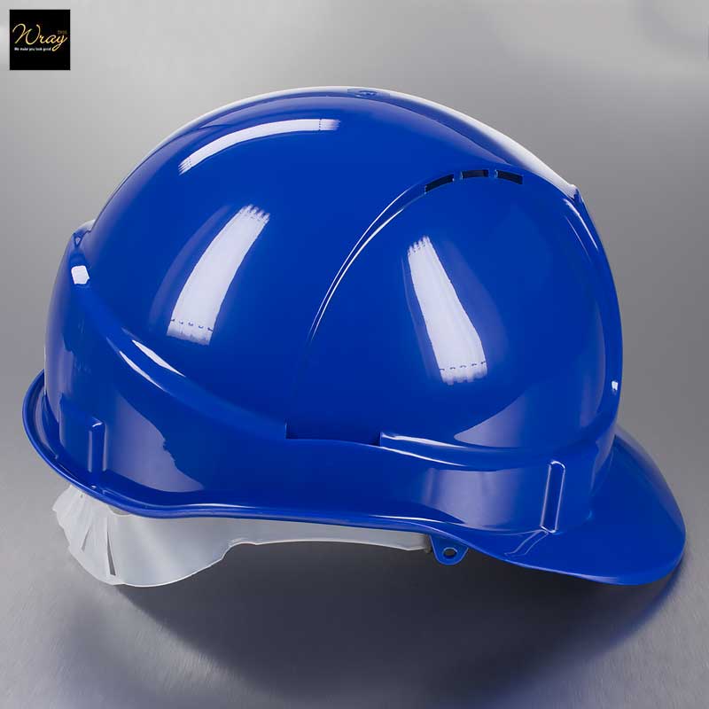 economy vented safety helmet blue back