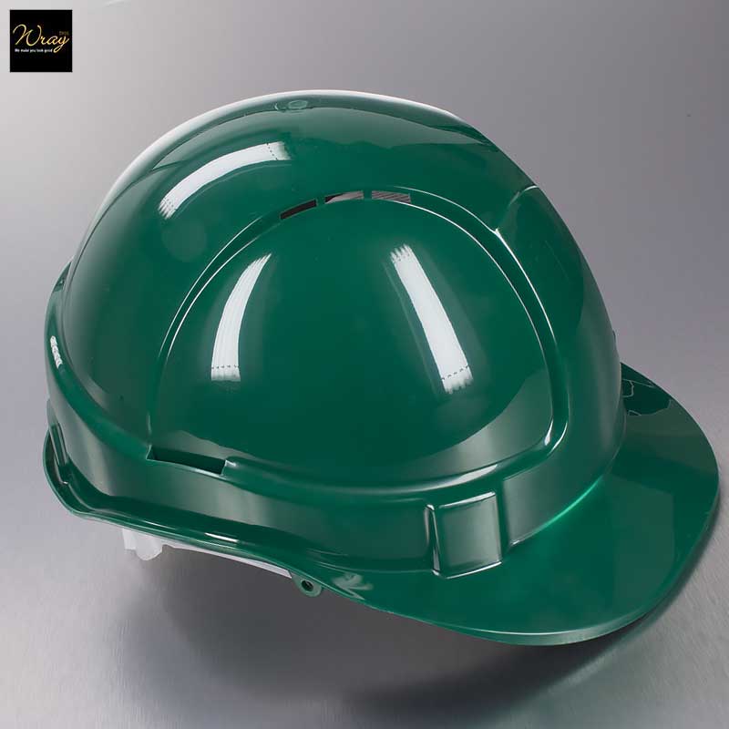 economy vented safety helmet green