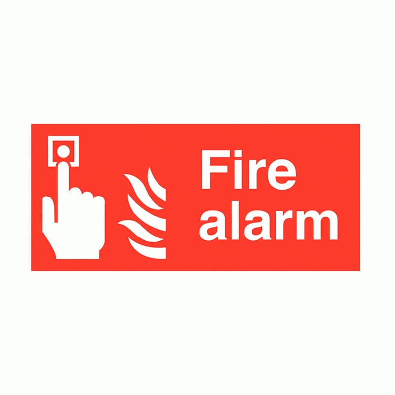 Fire Alarm with Flames Sign