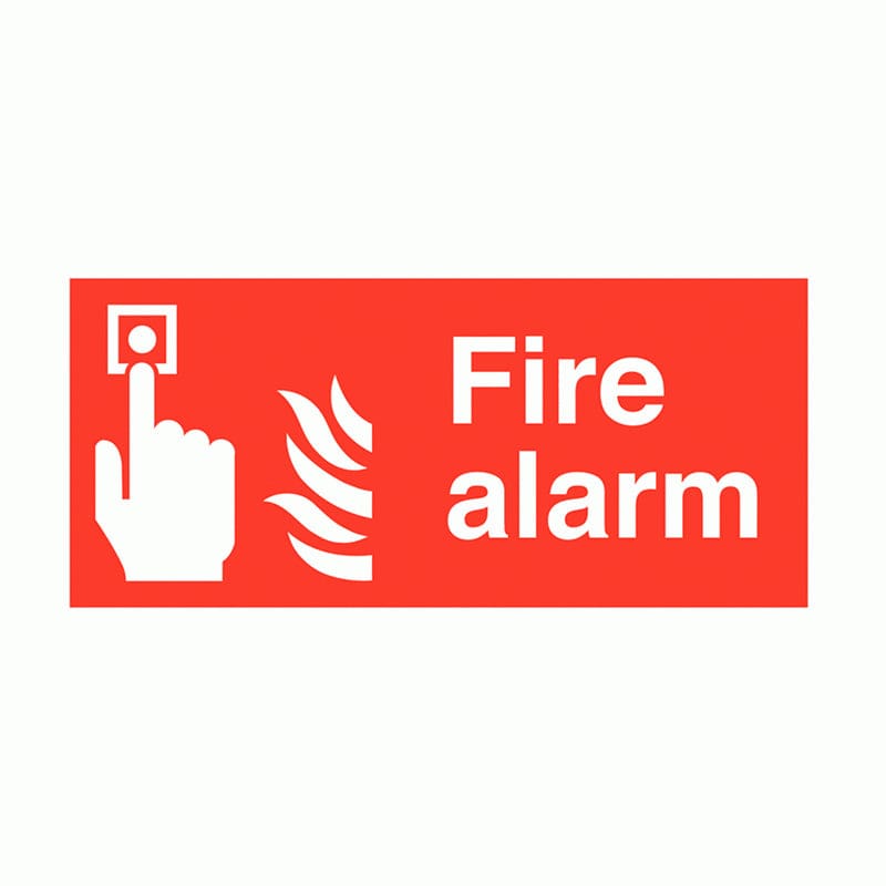 fire alarm with flames sign