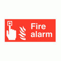 fire alarm with flames sign