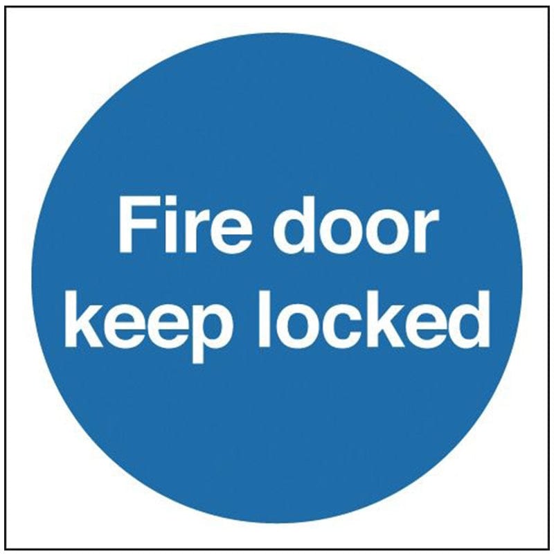fire door keep locked sign