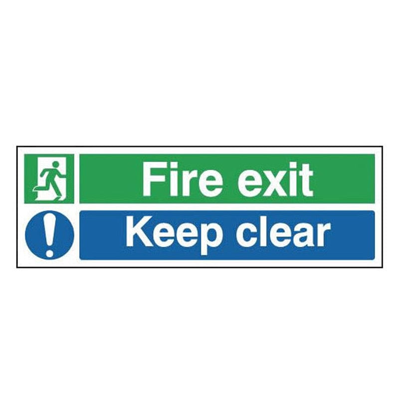 fire exit and keep clear sign