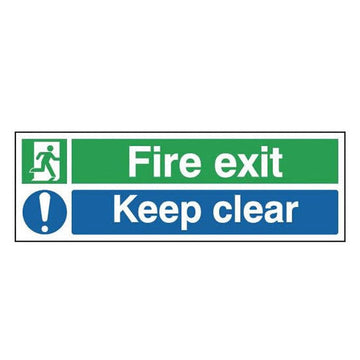 Fire Exit & Keep Clear Sign