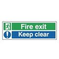fire exit and keep clear sign