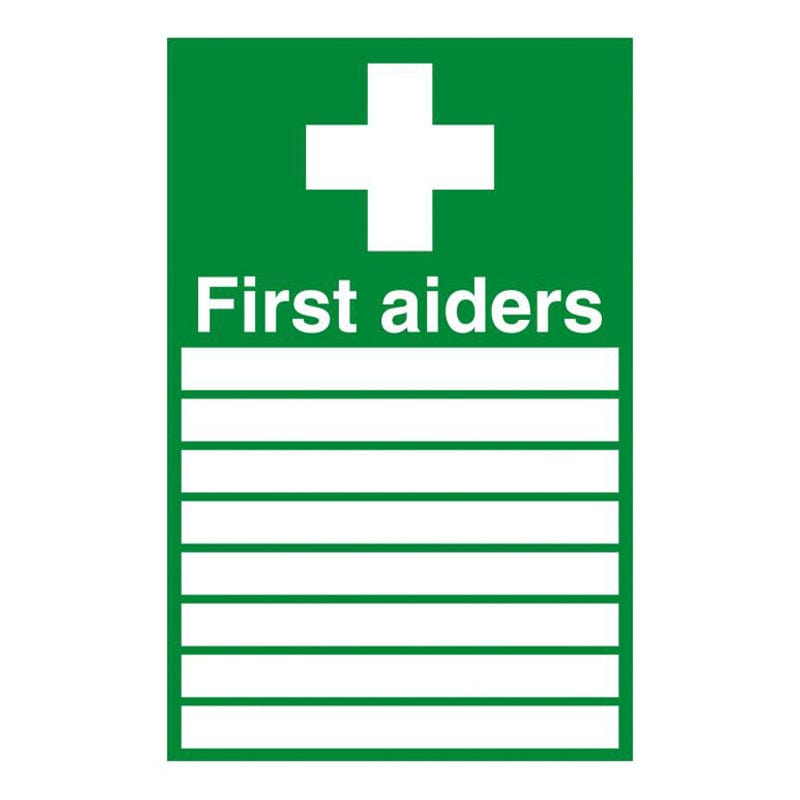 first aiders and symbol sign rigid