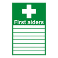first aiders and symbol sign rigid