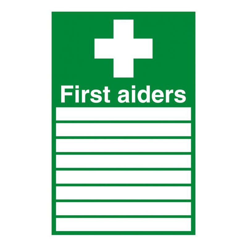 first aiders and symbol sign rigid