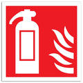 Fire Extinguisher with Flames 100x100mm Rigid