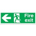 Fire Exit with Symbol & Arrow 150 x 450mm